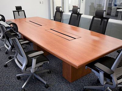 Rectangular Top with Recessed Power-Data Troughs-Rectangular Bases